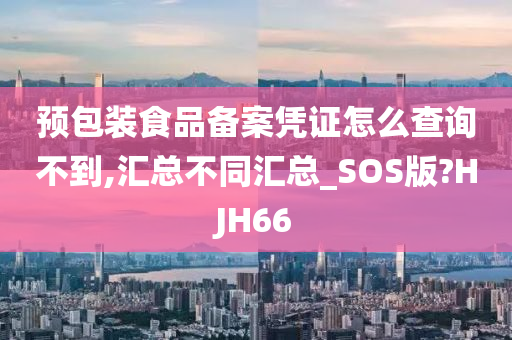 预包装食品备案凭证怎么查询不到,汇总不同汇总_SOS版?HJH66