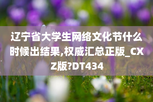 辽宁省大学生网络文化节什么时候出结果,权威汇总正版_CXZ版?DT434