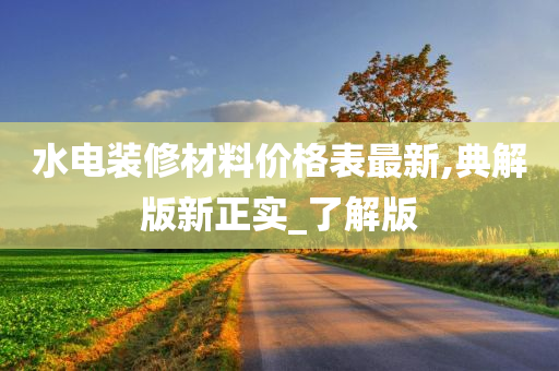 水电装修材料价格表最新,典解版新正实_了解版