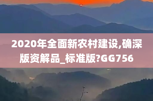 2020年全面新农村建设,确深版资解品_标准版?GG756