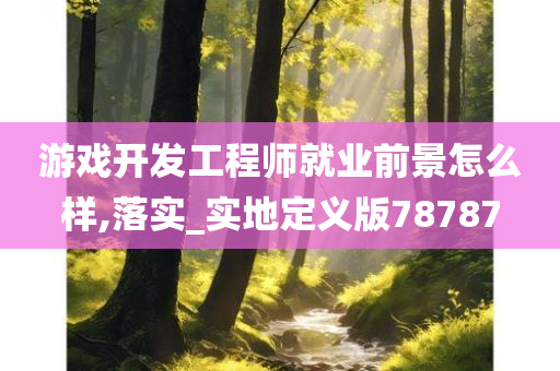 游戏开发工程师就业前景怎么样,落实_实地定义版78787