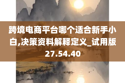 跨境电商平台哪个适合新手小白,决策资料解释定义_试用版27.54.40