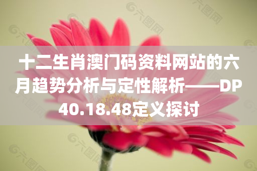 十二生肖澳门码资料网站的六月趋势分析与定性解析——DP40.18.48定义探讨