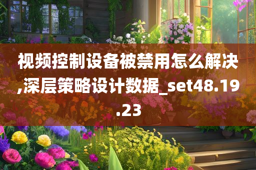 视频控制设备被禁用怎么解决,深层策略设计数据_set48.19.23