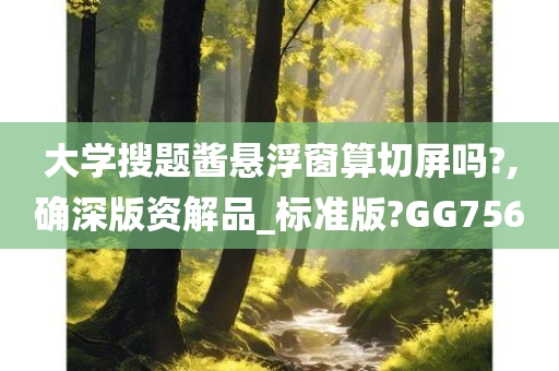 大学搜题酱悬浮窗算切屏吗?,确深版资解品_标准版?GG756