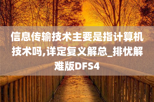 信息传输技术主要是指计算机技术吗,详定复义解总_排忧解难版DFS4