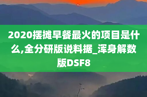 2020摆摊早餐最火的项目是什么,全分研版说料据_浑身解数版DSF8