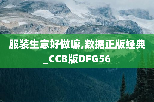 服装生意好做嘛,数据正版经典_CCB版DFG56