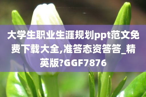 大学生职业生涯规划ppt范文免费下载大全,准答态资答答_精英版?GGF7876