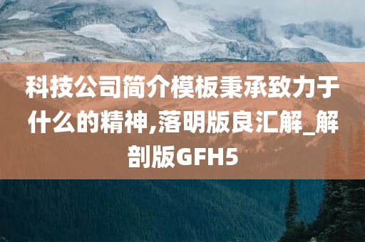 科技公司简介模板秉承致力于什么的精神,落明版良汇解_解剖版GFH5