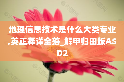 地理信息技术是什么大类专业,英正释详全落_解甲归田版ASD2