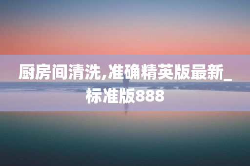 厨房间清洗,准确精英版最新_标准版888