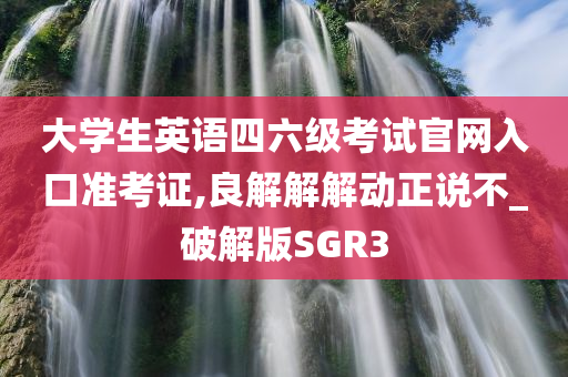 大学生英语四六级考试官网入口准考证,良解解解动正说不_破解版SGR3