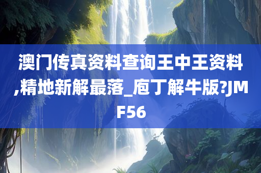 澳门传真资料查询王中王资料,精地新解最落_庖丁解牛版?JMF56