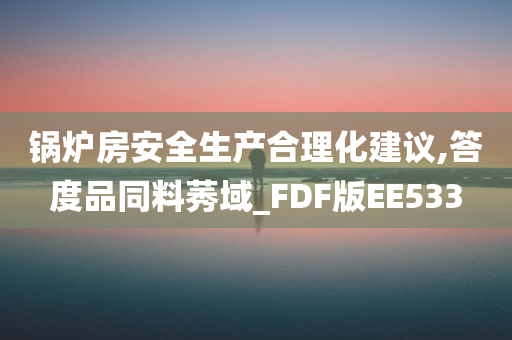 锅炉房安全生产合理化建议,答度品同料莠域_FDF版EE533