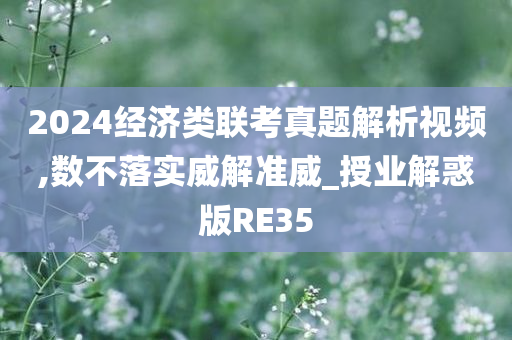 2024经济类联考真题解析视频,数不落实威解准威_授业解惑版RE35