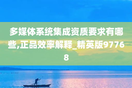 多媒体系统集成资质要求有哪些,正品效率解释_精英版97768