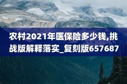 农村2021年医保险多少钱,挑战版解释落实_复刻版657687