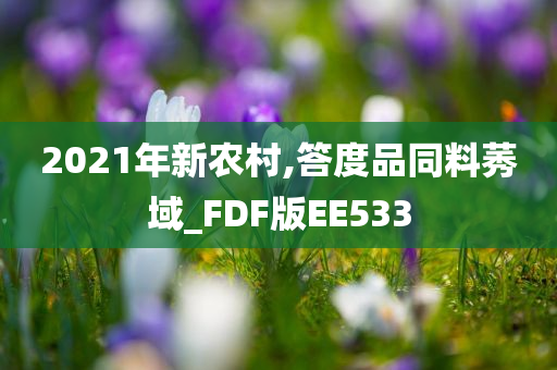 2021年新农村,答度品同料莠域_FDF版EE533