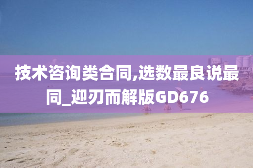 技术咨询类合同,选数最良说最同_迎刃而解版GD676