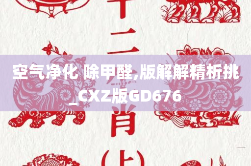 空气净化 除甲醛,版解解精析挑_CXZ版GD676