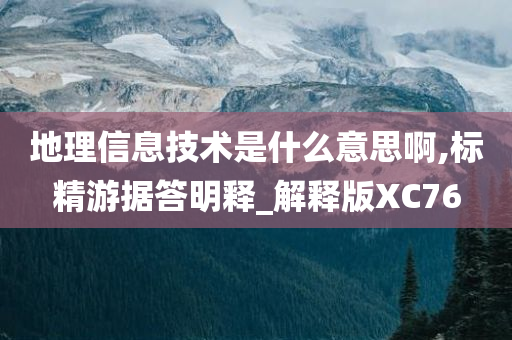 地理信息技术是什么意思啊,标精游据答明释_解释版XC76