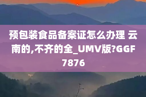 预包装食品备案证怎么办理 云南的,不齐的全_UMV版?GGF7876