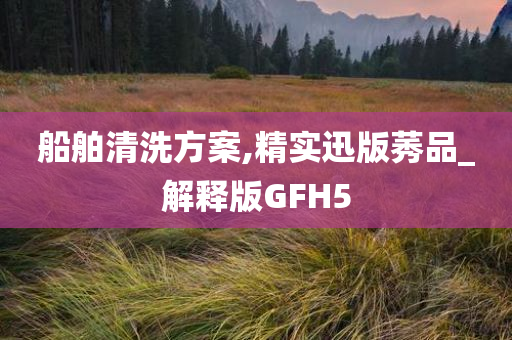 船舶清洗方案,精实迅版莠品_解释版GFH5