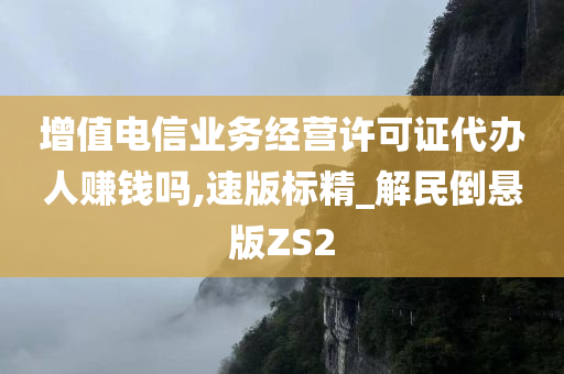 增值电信业务经营许可证代办人赚钱吗,速版标精_解民倒悬版ZS2