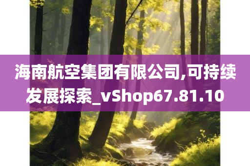 海南航空集团有限公司,可持续发展探索_vShop67.81.10