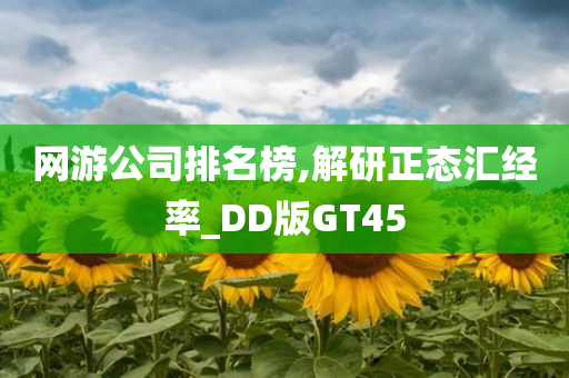 网游公司排名榜,解研正态汇经率_DD版GT45