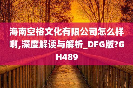 海南空格文化有限公司怎么样啊,深度解读与解析_DFG版?GH489