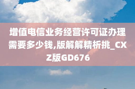 增值电信业务经营许可证办理需要多少钱,版解解精析挑_CXZ版GD676