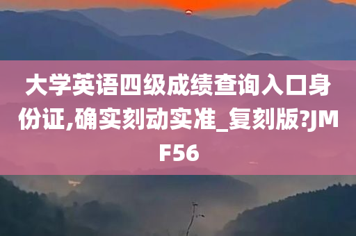 大学英语四级成绩查询入口身份证,确实刻动实准_复刻版?JMF56