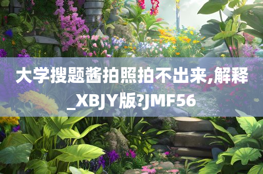 大学搜题酱拍照拍不出来,解释_XBJY版?JMF56