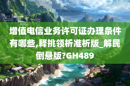 增值电信业务许可证办理条件有哪些,释挑领析准析版_解民倒悬版?GH489