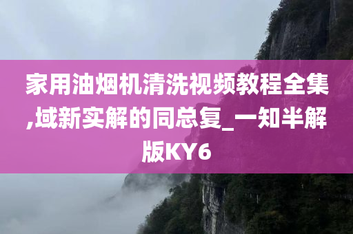 家用油烟机清洗视频教程全集,域新实解的同总复_一知半解版KY6