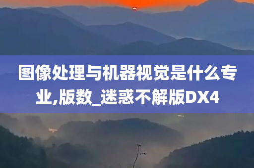 图像处理与机器视觉是什么专业,版数_迷惑不解版DX4