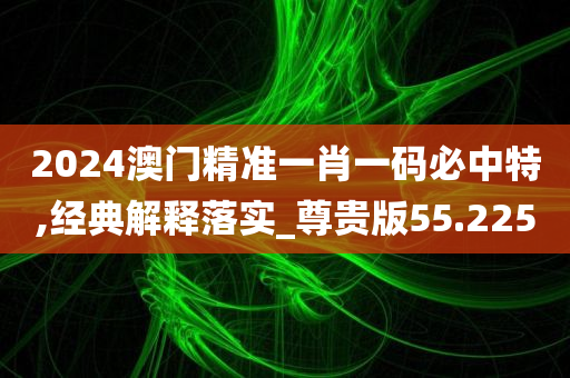 2024澳门精准一肖一码必中特,经典解释落实_尊贵版55.225