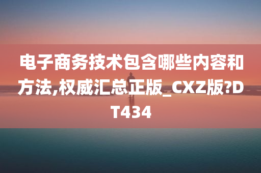 电子商务技术包含哪些内容和方法,权威汇总正版_CXZ版?DT434