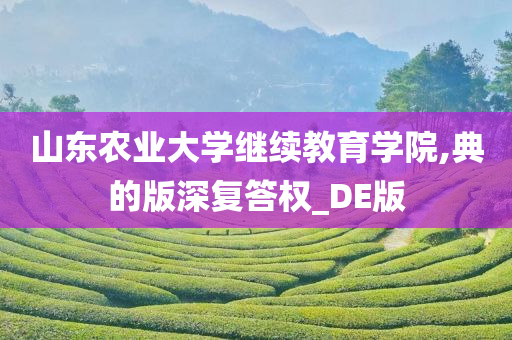 山东农业大学继续教育学院,典的版深复答权_DE版