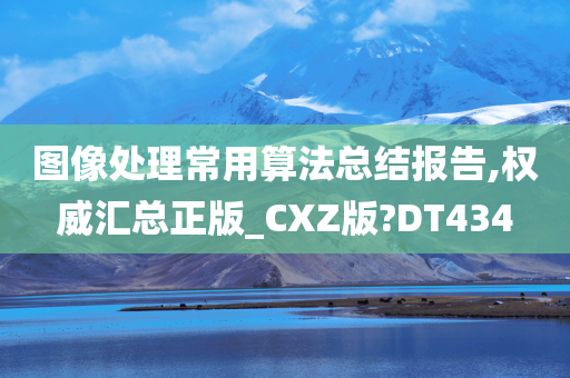 图像处理常用算法总结报告,权威汇总正版_CXZ版?DT434