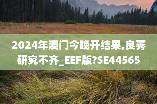 2024年澳门今晚开结果,良莠研究不齐_EEF版?SE44565