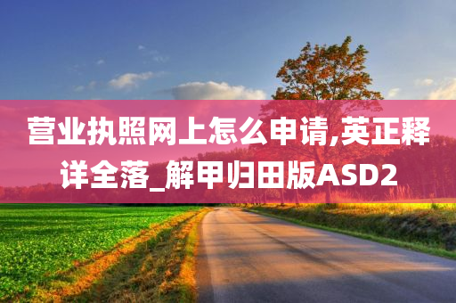 营业执照网上怎么申请,英正释详全落_解甲归田版ASD2