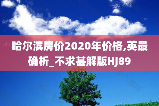 哈尔滨房价2020年价格,英最确析_不求甚解版HJ89