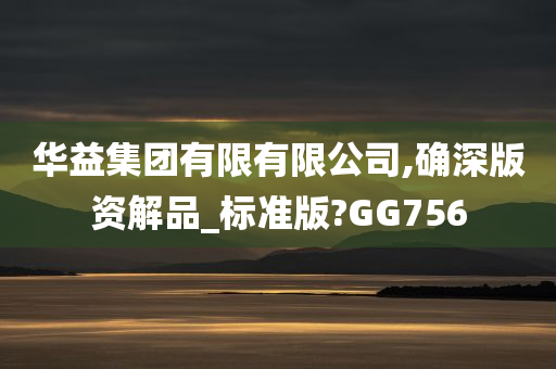 华益集团有限有限公司,确深版资解品_标准版?GG756