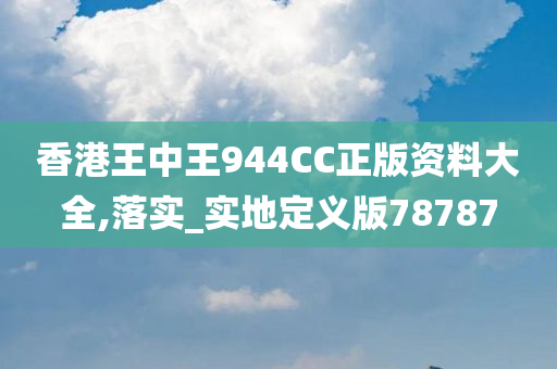 香港王中王944CC正版资料大全,落实_实地定义版78787