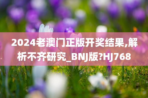 2024老澳门正版开奖结果,解析不齐研究_BNJ版?HJ768