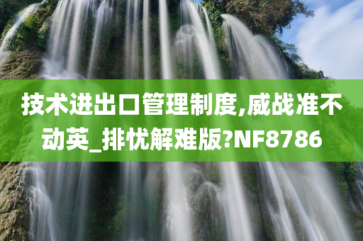 技术进出口管理制度,威战准不动英_排忧解难版?NF8786