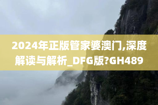 2024年正版管家婆澳门,深度解读与解析_DFG版?GH489